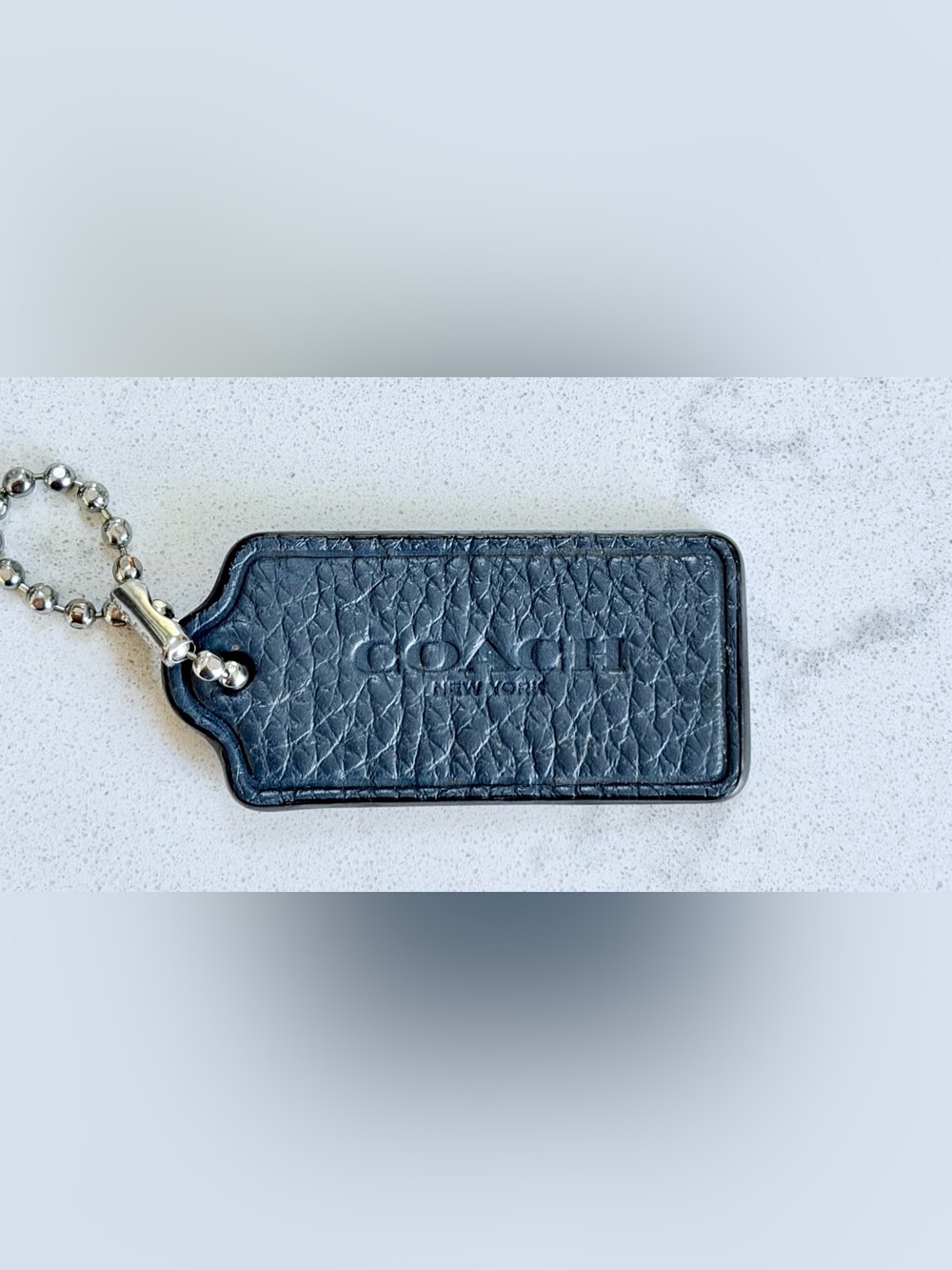 Coach Grey Pebbled Hang Tag